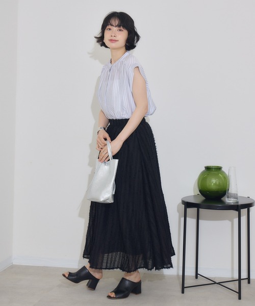 KATHARINE ROSS（キャサリンロス）の「【KATHARINE ROSS】シアードビーストライプブラウス（シャツ/ブラウス・レディース・ブルー/ベージュ/ホワイト・MEDIUM）」の8枚目の写真