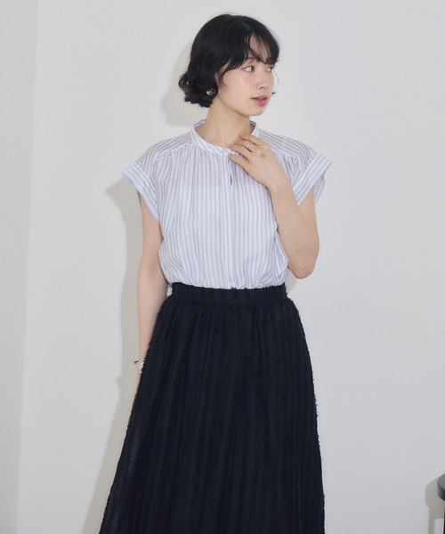 KATHARINE ROSS（キャサリンロス）の「【KATHARINE ROSS】シアードビーストライプブラウス（シャツ/ブラウス・レディース・ブルー/ベージュ/ホワイト・MEDIUM）」の11枚目の写真