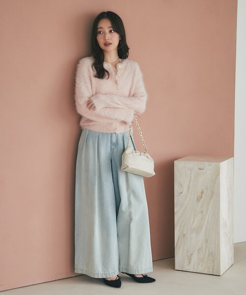 スタイルアップが叶う！】ハイウエストバギーデニムパンツ（デニム