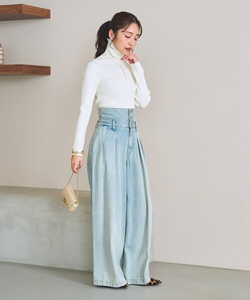 スタイルアップが叶う！】ハイウエストバギーデニムパンツ