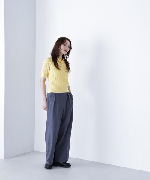 NATURAL BEAUTY BASIC(ナチュラルビューティーベーシック)の「◇ケーブルポロニット(ポロシャツ・レディース・レッド/ネイビー/イエロー/オフホワイト・FREE)」の10枚目の写真