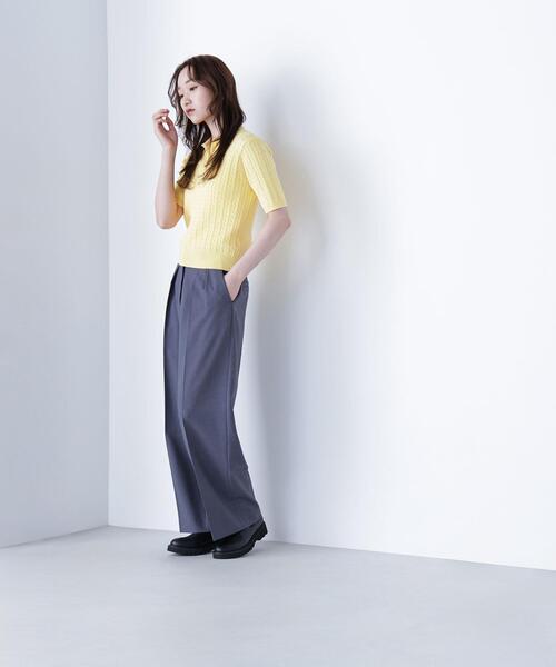 NATURAL BEAUTY BASIC(ナチュラルビューティーベーシック)の「◇ケーブルポロニット(ポロシャツ・レディース・レッド/ネイビー/イエロー/オフホワイト・FREE)」の12枚目の写真