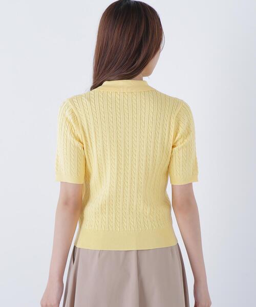 NATURAL BEAUTY BASIC(ナチュラルビューティーベーシック)の「◇ケーブルポロニット(ポロシャツ・レディース・レッド/ネイビー/イエロー/オフホワイト・FREE)」の20枚目の写真