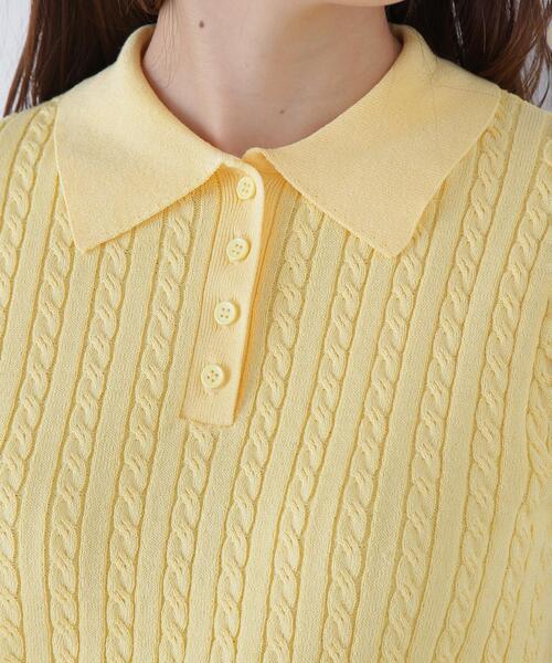 NATURAL BEAUTY BASIC(ナチュラルビューティーベーシック)の「◇ケーブルポロニット(ポロシャツ・レディース・レッド/ネイビー/イエロー/オフホワイト・FREE)」の21枚目の写真