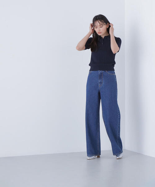 NATURAL BEAUTY BASIC（ナチュラルビューティーベーシック）の「◇ケーブルポロニット（ポロシャツ・レディース・レッド/ネイビー/イエロー/オフホワイト・FREE）」の10枚目の写真