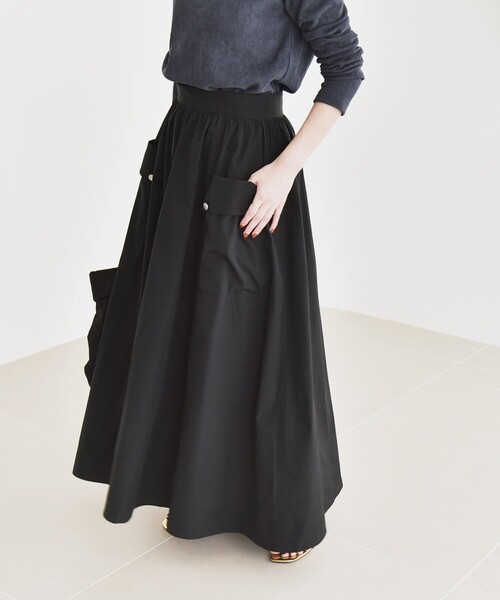 セール】quaranciel:〈洗濯機可能〉タイプライター ギャザー フレア