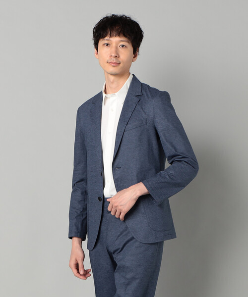 COMME CA MEN(コムサメン)の「【セットアップ対応】エアードットジャージープリント パッチポケットジャケット(テーラードジャケット・メンズ・チャコールグレー/ネイビー・S/M/L)」の2枚目の写真