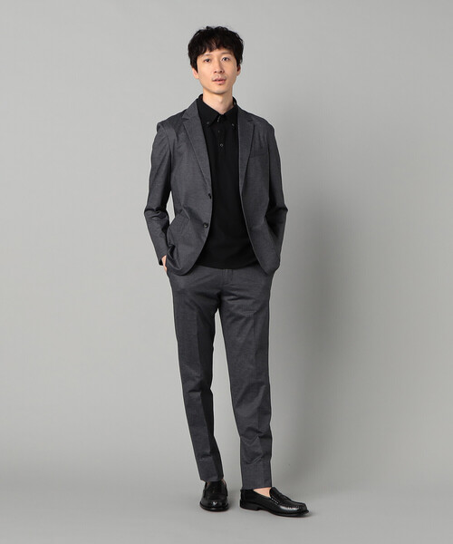 COMME CA MEN(コムサメン)の「【セットアップ対応】エアードットジャージープリント パッチポケットジャケット(テーラードジャケット・メンズ・チャコールグレー/ネイビー・S/M/L)」の3枚目の写真