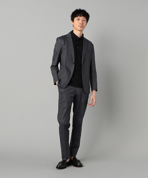 COMME CA MEN(コムサメン)の「【セットアップ対応】エアードットジャージープリント パッチポケットジャケット(テーラードジャケット・メンズ・チャコールグレー/ネイビー・S/M/L)」の4枚目の写真
