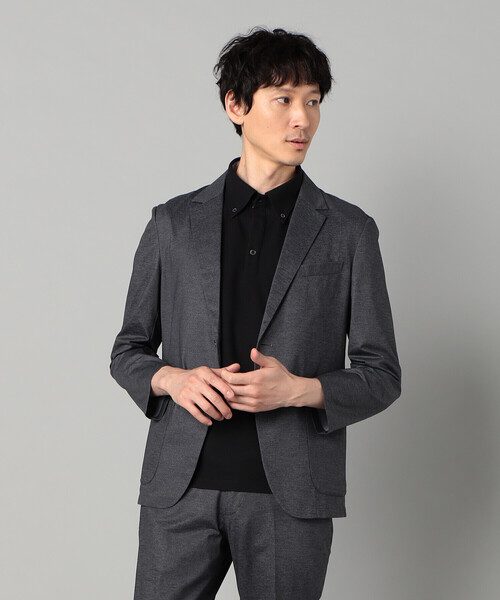 COMME CA MEN(コムサメン)の「【セットアップ対応】エアードットジャージープリント パッチポケットジャケット(テーラードジャケット・メンズ・チャコールグレー/ネイビー・S/M/L)」の5枚目の写真