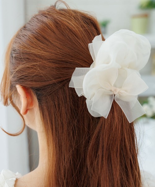 flower（フラワー）の「リボントッピングシュシュ（シュシュ・レディース・ブラウン/アイボリー・FREE）」の18枚目の写真