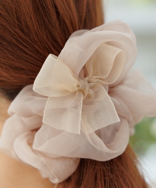 flower（フラワー）の「リボントッピングシュシュ（シュシュ・レディース・ブラウン/アイボリー・FREE）」の14枚目の写真