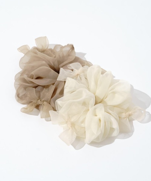 flower（フラワー）の「リボントッピングシュシュ（シュシュ・レディース・ブラウン/アイボリー・FREE）」の12枚目の写真