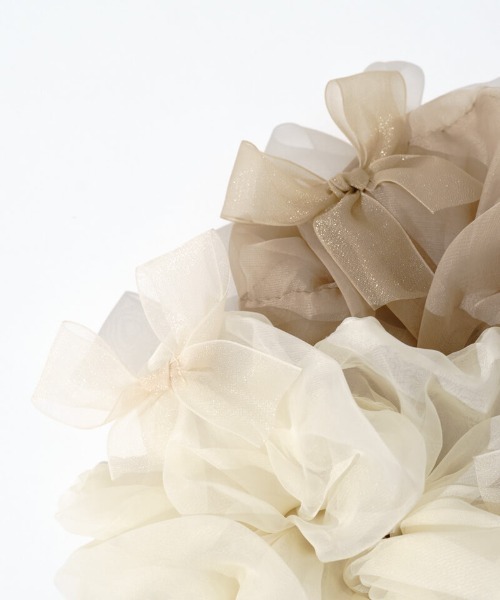 flower（フラワー）の「リボントッピングシュシュ（シュシュ・レディース・ブラウン/アイボリー・FREE）」の11枚目の写真