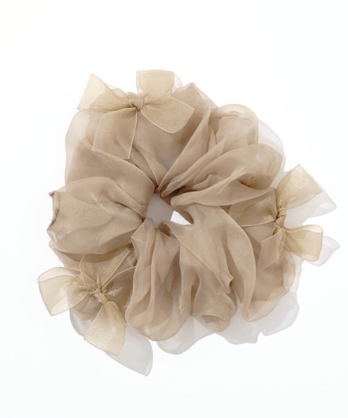 flower（フラワー）の「リボントッピングシュシュ（シュシュ・レディース・ブラウン/アイボリー・FREE）」の10枚目の写真