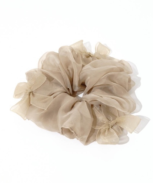 flower（フラワー）の「リボントッピングシュシュ（シュシュ・レディース・ブラウン/アイボリー・FREE）」の9枚目の写真