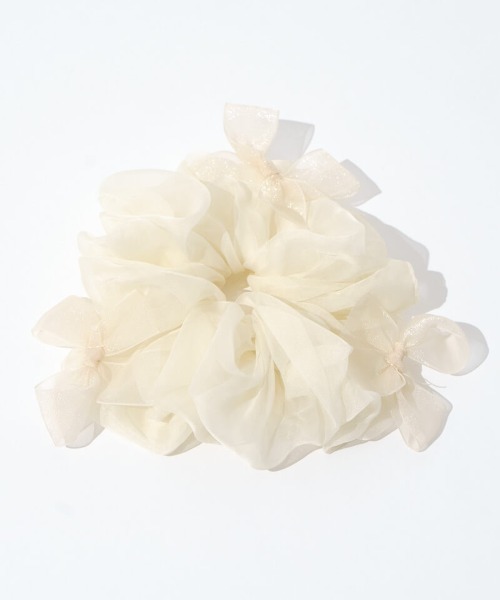 flower（フラワー）の「リボントッピングシュシュ（シュシュ・レディース・ブラウン/アイボリー・FREE）」の5枚目の写真