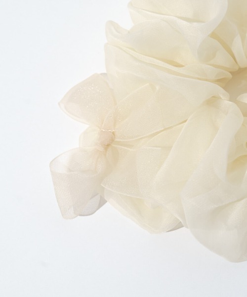 flower（フラワー）の「リボントッピングシュシュ（シュシュ・レディース・ブラウン/アイボリー・FREE）」の4枚目の写真