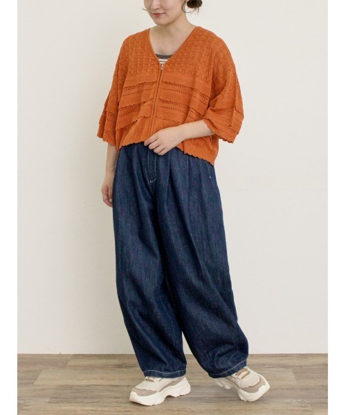 Samansa Mos2（サマンサ モスモス）の「デニムハイウエストバルーンパンツ（デニムパンツ・レディース・キナリ/インディゴブルー・マルチサイズ）」の4枚目の写真