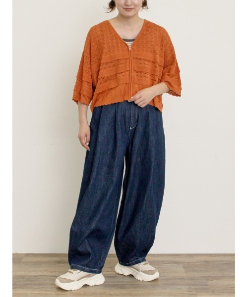 Samansa Mos2（サマンサ モスモス）の「デニムハイウエストバルーンパンツ（デニムパンツ・レディース・キナリ/インディゴブルー・マルチサイズ）」の3枚目の写真