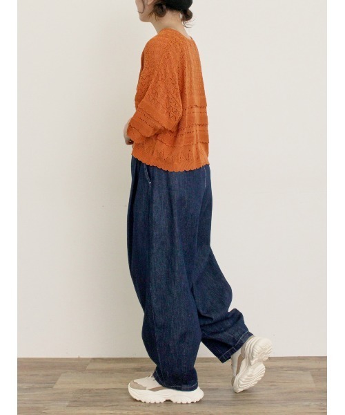 Samansa Mos2（サマンサ モスモス）の「デニムハイウエストバルーンパンツ（デニムパンツ・レディース・キナリ/インディゴブルー・マルチサイズ）」の5枚目の写真