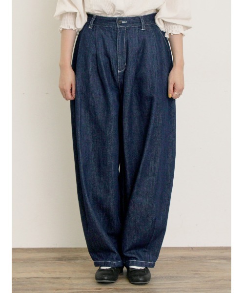 Samansa Mos2（サマンサ モスモス）の「デニムハイウエストバルーンパンツ（デニムパンツ・レディース・キナリ/インディゴブルー・マルチサイズ）」の14枚目の写真