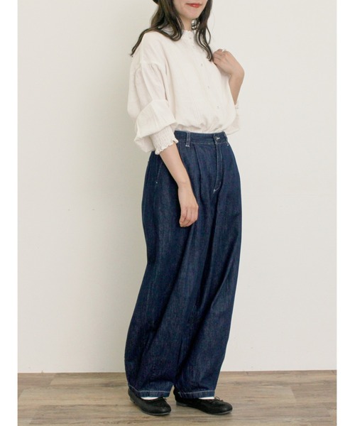 Samansa Mos2（サマンサ モスモス）の「デニムハイウエストバルーンパンツ（デニムパンツ・レディース・キナリ/インディゴブルー・マルチサイズ）」の10枚目の写真