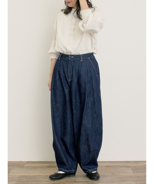 Samansa Mos2（サマンサ モスモス）の「デニムハイウエストバルーンパンツ（デニムパンツ・レディース・キナリ/インディゴブルー・マルチサイズ）」の11枚目の写真