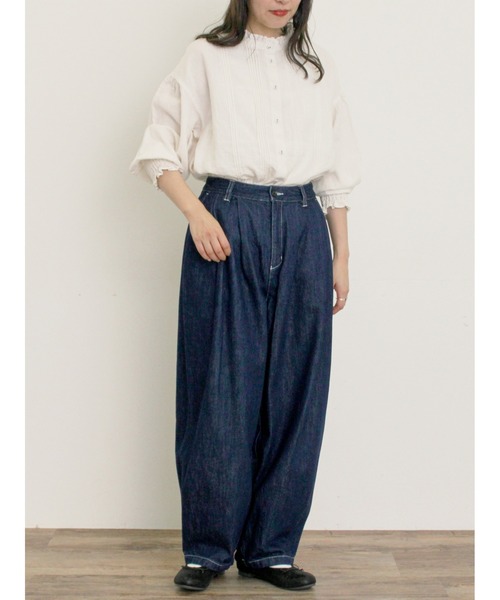 Samansa Mos2（サマンサ モスモス）の「デニムハイウエストバルーンパンツ（デニムパンツ・レディース・キナリ/インディゴブルー・マルチサイズ）」の12枚目の写真