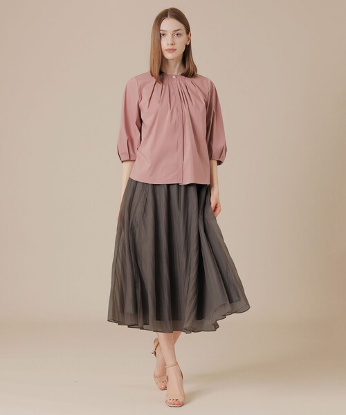 MACKINTOSH LONDON（マッキントッシュ ロンドン）の「エアリーリンクルスカート（スカート・レディース・ベージュ/ブラック・38/36）」の6枚目の写真