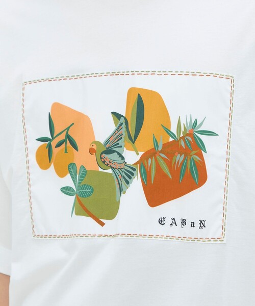 caban(キャバン)の「CABaN スビンコットン BIRDプリントTシャツ(Tシャツ/カットソー・メンズ・ブラック系その他/ホワイト系その他・L/M/S)」の10枚目の写真