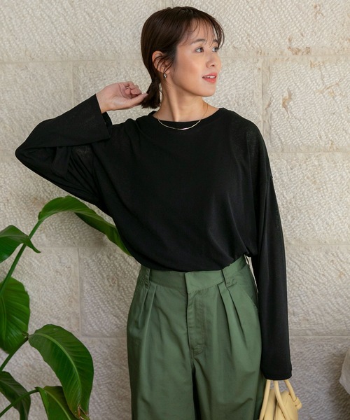 セール】マルチファンクショナル スラブシアーロングスリーブTシャツ