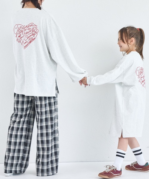 pairmanon(ペアマノン)の「【リンクコーデ】【ママサイズ】【綿100%】 おそろい バックプリント ロンT(Tシャツ/カットソー・レディース・グレー/ブラウン/ダークブルー・FREE)」の2枚目の写真