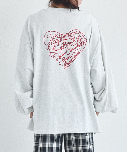 pairmanon(ペアマノン)の「【リンクコーデ】【ママサイズ】【綿100%】 おそろい バックプリント ロンT(Tシャツ/カットソー・レディース・グレー/ブラウン/ダークブルー・FREE)」の5枚目の写真