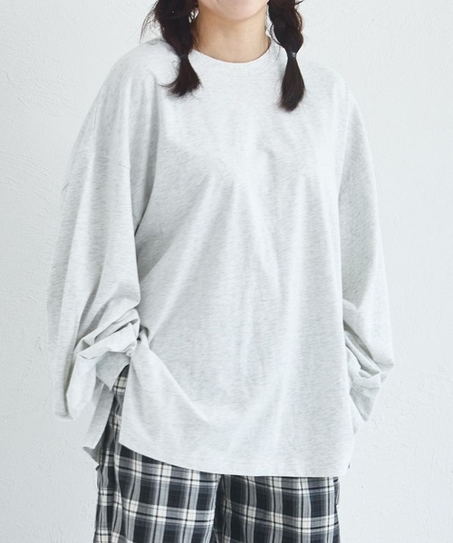 pairmanon(ペアマノン)の「【リンクコーデ】【ママサイズ】【綿100%】 おそろい バックプリント ロンT(Tシャツ/カットソー・レディース・グレー/ブラウン/ダークブルー・FREE)」の7枚目の写真