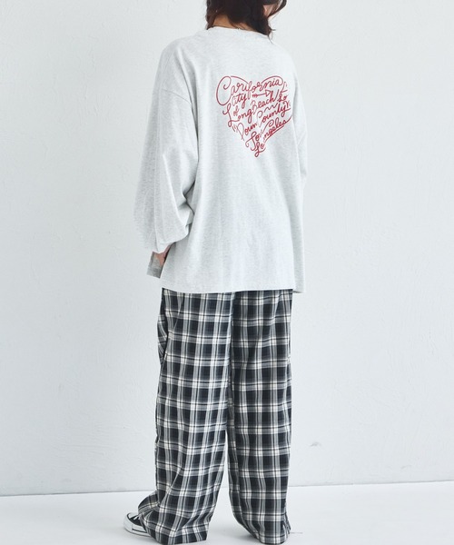 pairmanon(ペアマノン)の「【リンクコーデ】【ママサイズ】【綿100%】 おそろい バックプリント ロンT(Tシャツ/カットソー・レディース・グレー/ブラウン/ダークブルー・FREE)」の9枚目の写真
