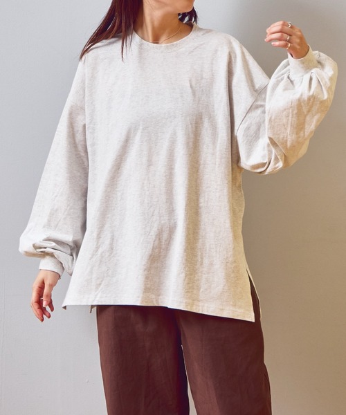 pairmanon(ペアマノン)の「【リンクコーデ】【ママサイズ】【綿100%】 おそろい バックプリント ロンT(Tシャツ/カットソー・レディース・グレー/ブラウン/ダークブルー・FREE)」の21枚目の写真