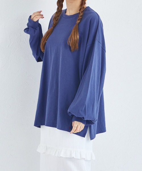 pairmanon(ペアマノン)の「【リンクコーデ】【ママサイズ】【綿100%】 おそろい バックプリント ロンT(Tシャツ/カットソー・レディース・グレー/ブラウン/ダークブルー・FREE)」の13枚目の写真