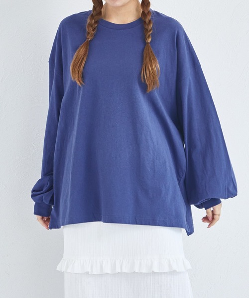 pairmanon(ペアマノン)の「【リンクコーデ】【ママサイズ】【綿100%】 おそろい バックプリント ロンT(Tシャツ/カットソー・レディース・グレー/ブラウン/ダークブルー・FREE)」の14枚目の写真