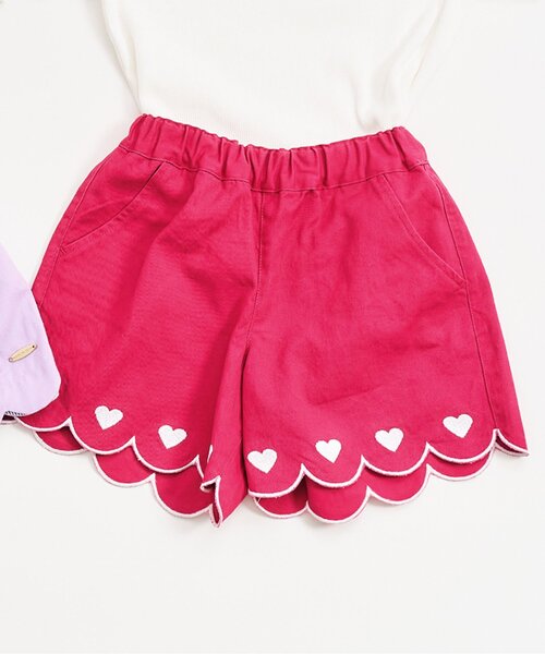 apres les cours（アプレレクール）の「【ジュニア対応】裾スカラップ刺繍ショートパンツ（その他パンツ・キッズ・ブラック/ローズ/ブルー/チェック・110/80/90/100/120/130/140）」の3枚目の写真