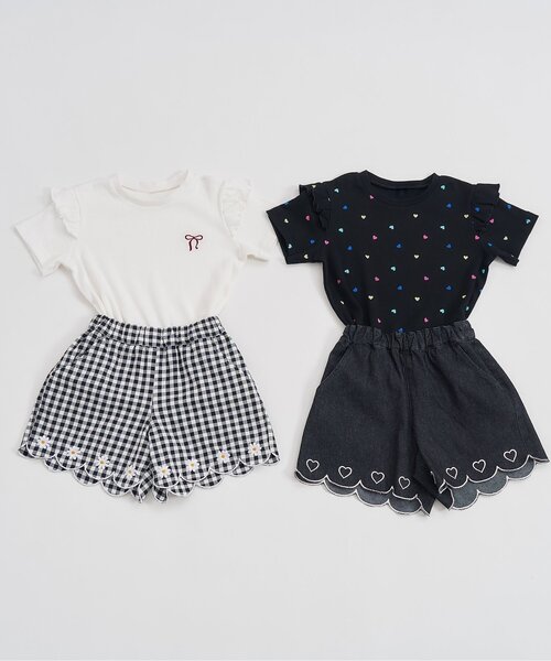 apres les cours（アプレレクール）の「【ジュニア対応】裾スカラップ刺繍ショートパンツ（その他パンツ・キッズ・ブラック/ローズ/ブルー/チェック・110/80/90/100/120/130/140）」の18枚目の写真