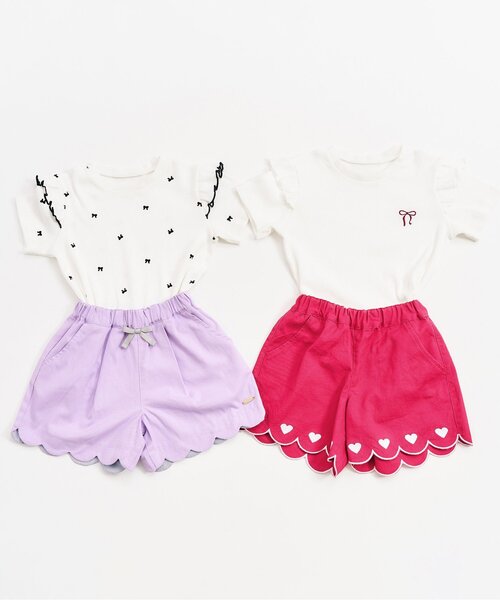 apres les cours（アプレレクール）の「【ジュニア対応】裾スカラップ刺繍ショートパンツ（その他パンツ・キッズ・ブラック/ローズ/ブルー/チェック・110/80/90/100/120/130/140）」の19枚目の写真