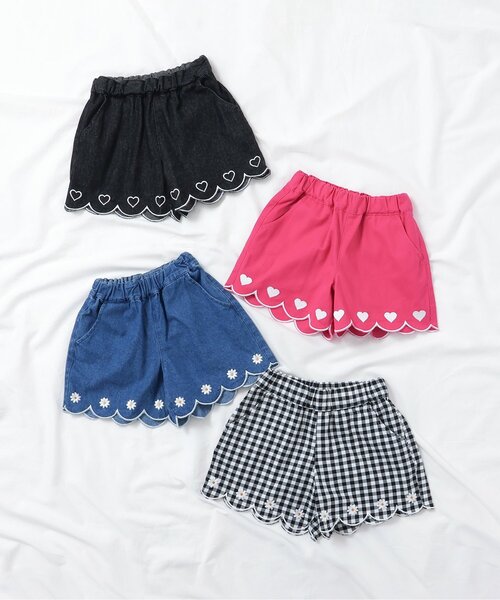 apres les cours（アプレレクール）の「【ジュニア対応】裾スカラップ刺繍ショートパンツ（その他パンツ・キッズ・ブラック/ローズ/ブルー/チェック・110/80/90/100/120/130/140）」の20枚目の写真