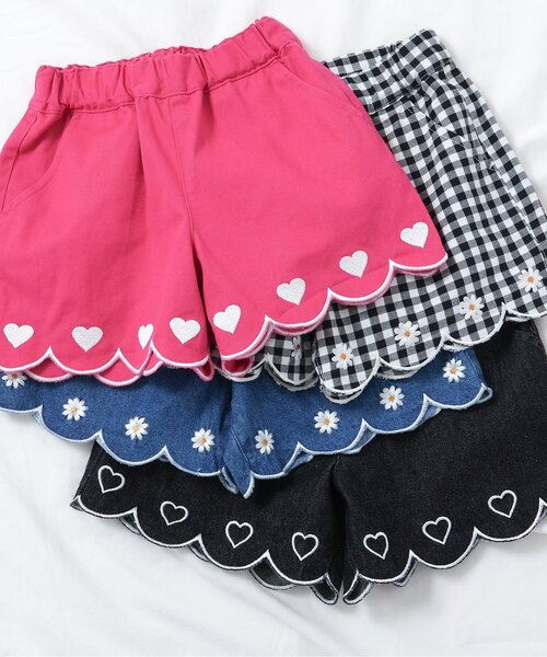 apres les cours（アプレレクール）の「【ジュニア対応】裾スカラップ刺繍ショートパンツ（その他パンツ・キッズ・ブラック/ローズ/ブルー/チェック・110/80/90/100/120/130/140）」の21枚目の写真