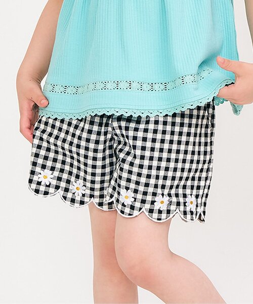 apres les cours（アプレレクール）の「【ジュニア対応】裾スカラップ刺繍ショートパンツ（その他パンツ・キッズ・ブラック/ローズ/ブルー/チェック・110/80/90/100/120/130/140）」の7枚目の写真