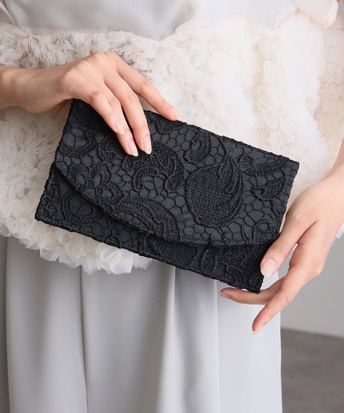 PourVous(プールヴー)の「ケミカル レース 同窓会 オケージョン お呼ばれ 結婚式 パーティーバッグ(クラッチバッグ・レディース・ゴールド/シルバー/ブラック・FREE)」の2枚目の写真
