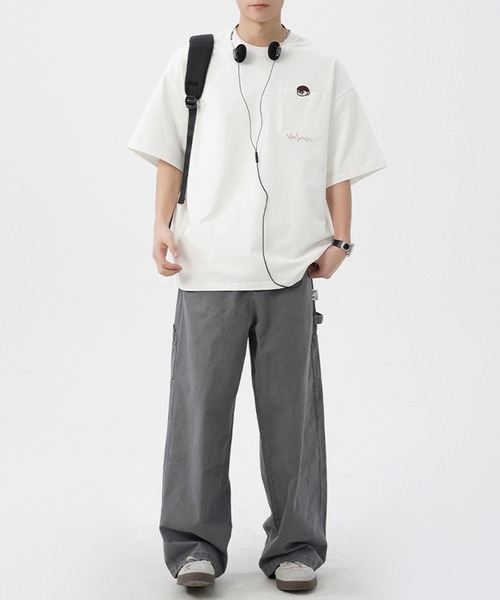 SETUP7（セットアップセブン）の「【SETUP7】ワンポイント 刺繍  オーバーサイズＴシャツ タウンユース/ストリート/アウトドア/古着MIX/ワンマイルウェア　KNF144（Tシャツ/カットソー・メンズ・ホワイト/ネイビー/ブラック/ブラウン・L/XL）」の11枚目の写真