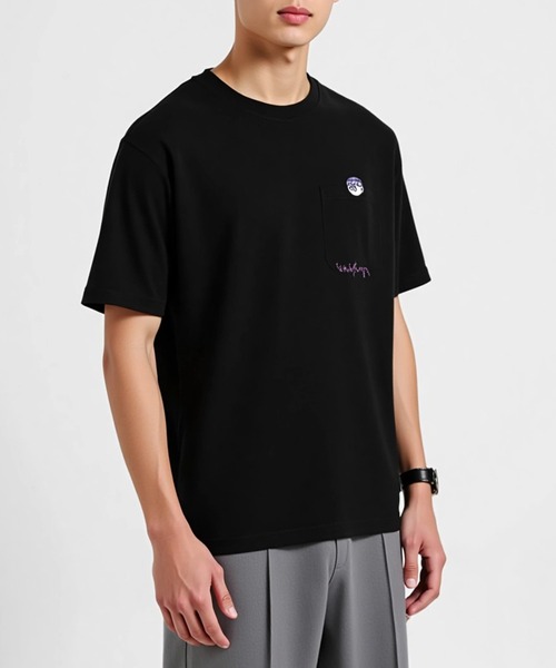 SETUP7（セットアップセブン）の「【SETUP7】ワンポイント 刺繍  オーバーサイズＴシャツ タウンユース/ストリート/アウトドア/古着MIX/ワンマイルウェア　KNF144（Tシャツ/カットソー・メンズ・ホワイト/ネイビー/ブラック/ブラウン・L/XL）」の22枚目の写真