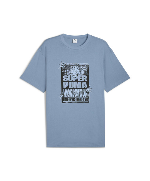 PUMA(プーマ)の「PUMA プーマ メンズ グラフィック スーパー プーマ ワールド ツアー リラッ(Tシャツ/カットソー・メンズ・ホワイト/ブラック/サックスブルー・LARGE/MEDIUM/XX-LARGE/X-LARGE/SMALL)」の6枚目の写真