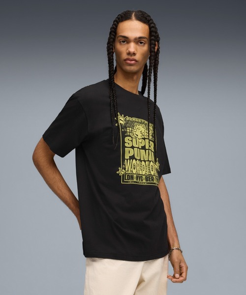 PUMA(プーマ)の「PUMA プーマ メンズ グラフィック スーパー プーマ ワールド ツアー リラッ(Tシャツ/カットソー・メンズ・ホワイト/ブラック/サックスブルー・LARGE/MEDIUM/XX-LARGE/X-LARGE/SMALL)」の2枚目の写真